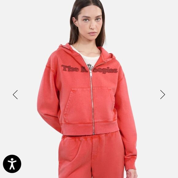 $265 The Kooples red logo front zip hoodie sweatshirt NWT - Picture 2 of 5